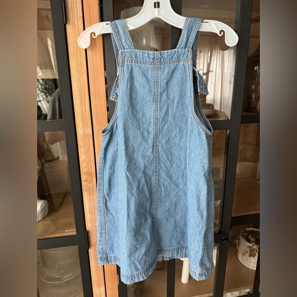 Vintage 90s Rachel’s Kids denim dress butterflies embroidered appliqué overalls - Picture 6 of 6